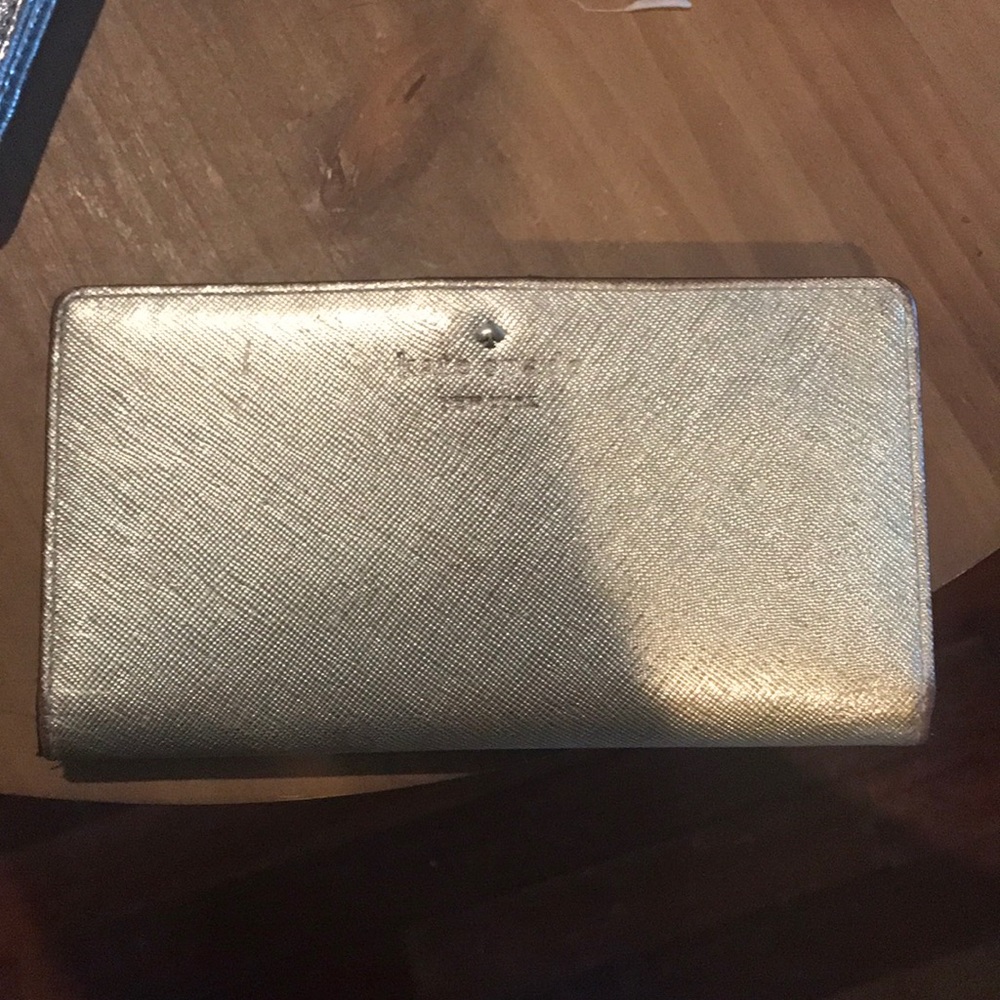 Kate Spade gold metallic wallet
